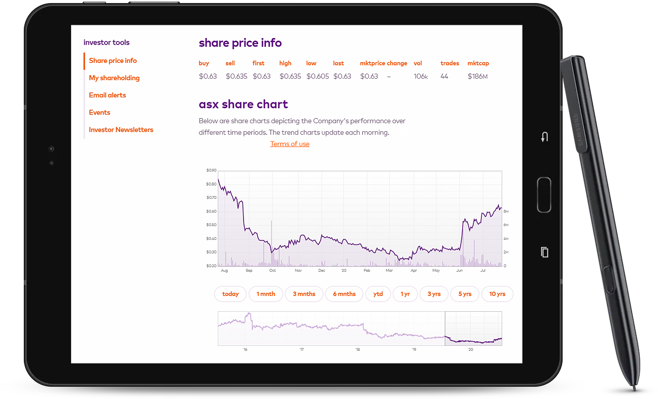 share price chart