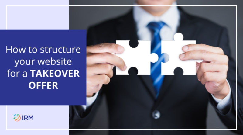 Takeover offer on website